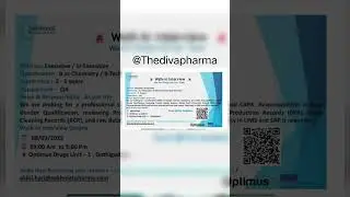 sekhmet pharmaceutical walk in interview for QA department