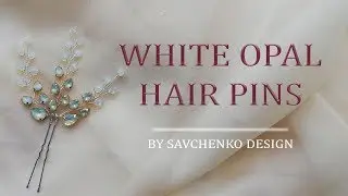 White opal Swarovski Hair Pins Crystal Hair bridal hair style