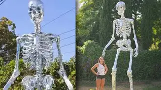 This 12-Foot Disco Ball Skeleton Is a Halloween Stunner
