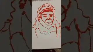 Hanuman Ji// blow Rangoli colour drawing //#shots