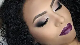 Maquiagem neutra + Batom Roxo - Por Camila Schmitz