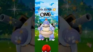 Three VS Mega Blastoise battle in raid#pokemongo#toplegendary#hundo#shiny#catch#raid#100iv#lucky#pg