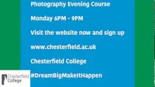 Chesterfield College Photography Evening Course Advert