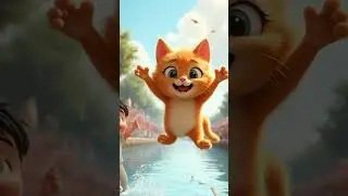 Epic Riverside Race 🐱✨ Cat & Fish Dash to the Finish! #shorts2025 #viral #youtubeshorts #cat #love