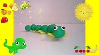 DIY Como hacer animales de plastilina, figuras f&aacute;ciles gusano oruga