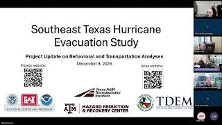 Southeast Texas Hurricane Evacuation Study - Update on Behavioral and Transportation Analyses