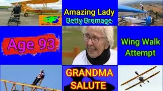 Betty Bromage wing walk || Betty Bromage 93 years old wing walker || fifth high-flying challenge ||