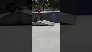 2 year old at a Skate Park in his Banana Balance Bike