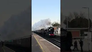 34028 Eddystone nearly gets bowled by a class 377 at Hassocks #steam #trainspotting #mainlinesteam