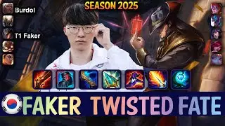 T1 Faker TWISTED FATE vs AHRI Mid - Patch 25.11 KR Ranked | lolrec