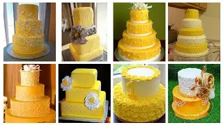 Three Tired Yellow Cake Decorations Ideas/Yellow Cake Decorations Ideas/Latest Cake Decorations Idea