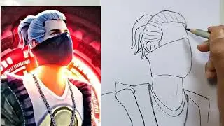 free fire boy drawing /how to draw free fire mask boy