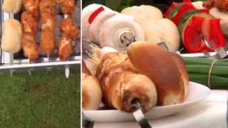 RAMBO Grillaufsatz mit Geschwindigkeitsregulierung + Powerbank + 12 Spie&szlig;e