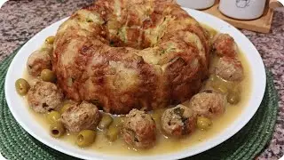 وصفات رمضانية 👌موسكوتشو مالح فاخر بحشو مفرمج وصوص بلونش واحد البنة خطيييرة 😋
