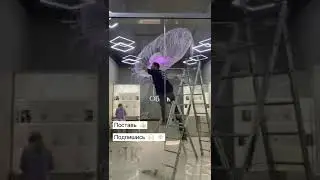 Люстра из оптоволокна бокового свечения. Монтаж. #starflex #leddance #opticfiber #lighting #shorts