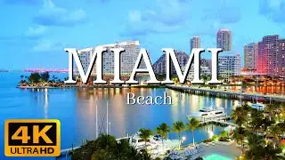 Miami Beach 4K Ultra hd Video With Relaxing Music - Beautiful Piano Music For Stress Relief