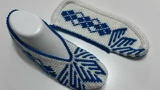 ekose baklava dilimi tunus patik #crochet #handmade #diy #cute