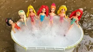 Satisfying ASMR Cleaning! Help Elsa, Anna & Ariel Get Clean Again