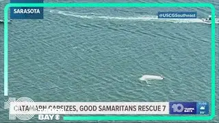 Good Samaritans rescue 7 people after catamaran capsizes in Sarasota
