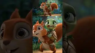 Heartwarming Friendship: Turtle & Squirrel's Adventure!