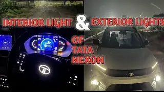 INTERIOR EXTERIOR LIGHTS REVIEW IN  NIGHT OF TATA NEXON