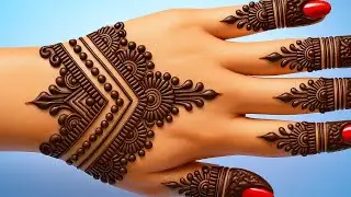 Very Easy Quick Mehndi Design | Pretty Henna Design For Back Hand | Gol Tikki Mehndi Design 