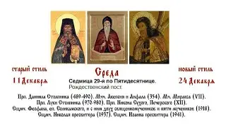 24.12.2025 Божественная Литургия. Среда. Седмица 29-я по Пятидесятнице.