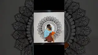 Father-daughter mandala drawing/doodle/ step by step tutorial for beginners #shorts