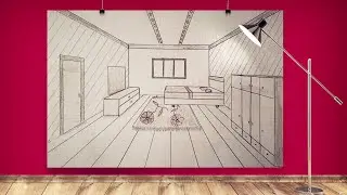 How to draw a beautiful bedroom / كيفية رسم غرفة نوم رائعة