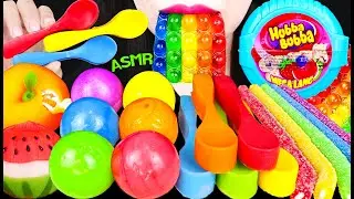 MOST POPULAR ASMR RAINBOW FOODS *HUBBA BUBBA BUBBLE GUM, EDIBLE POP IT, PUSH POP, EDIBLE SPOON 먹방