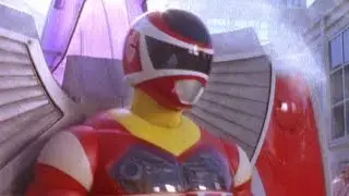 Red Ranger Battlizer Morph and Fight (Mission to Secret City) | In Space | Power Rangers Official
