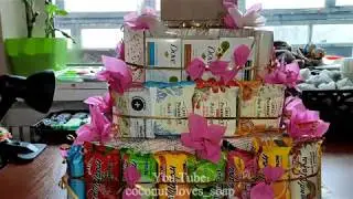 Unpacking a birthday present. Soap cake. A lot of soap / Подарок на юбилей. Торт из мыла!!!