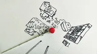 Using a string to draw 1 point perspective.  Easiest way to do it!!!