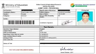 NTA AIEEA UG Admit Card 2020 Download ! NTA ICAR Kaise Download Kre?