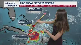 Tracking Tropical Storm Oscar as it moves northeast