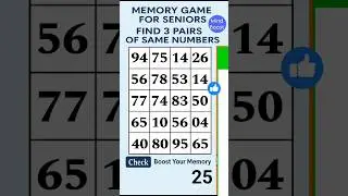 Brain Exercise Challenge After 65: Match the Numbers #braintraining