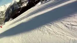Skiing in Courchevel - end of Dou Du Midi red run