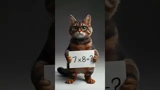Cat Quiz Time: 7 &times; 8 = ? Answer in the Comments! 🐱🧠 #QuizCat #Cat #InteractiveShorts #MeowVerse