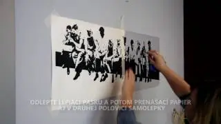 Návod lepenie nalepky na stenu