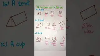 TOP VIEW, FRONT VIEW AND SIDE VIEW OF VARIOUS OBJECTS #viral #holidayhomework #maths #shorts