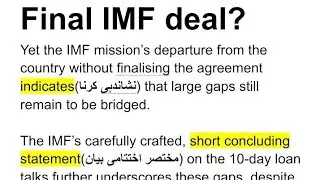 11 February 2023 || Final IMF deal || Dawn Editorial  translation and vocab || Pak Economic Crisis
