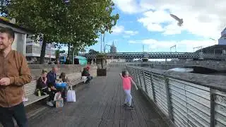4K Walking Tour IRELAND: O'Connell - River Liffey - Dublin Port | Dublin virtual tour