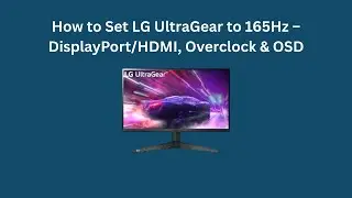 Как настроить LG UltraGear на 165 Гц &mdash; DisplayPort/HDMI, разгон и экранное меню