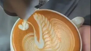 Beautiful swan latte art 