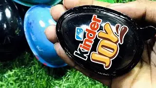 NEW 1000 Colored Glitter Kinder Joy Satisfying Toys Opening A Lot 0Of Kinder Joy Chocolate ASMR copy