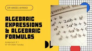 Algebraic Expressions and Algebraic Formulas, Mathematics Assignment #1 Question 1 part 2