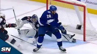 Blue Jackets' Jet Greaves Makes Incredible Effort To Rob Lightning's Nick Paul On Breakaway Attempt