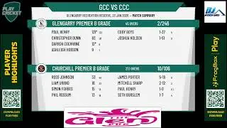 Glengarry Premier B Grade v Churchill Premier B Grade
