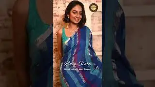 Shades of Blue, Maroon,& Silver Zari Striped Linen Saree #aryavartsarees #linensarees
