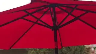 Crusty Bob reviews patio umbrella with solar powered LED lights